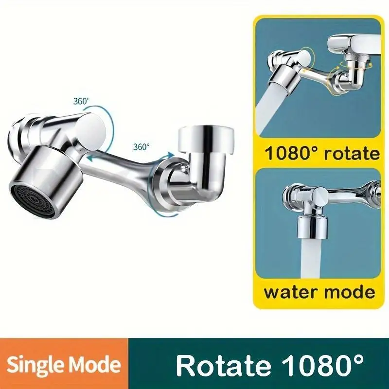 1080 Grad Drehbarer Wasserhahn-Verlängerer Einmodus-Spritzschutzfilter-Belüfter
