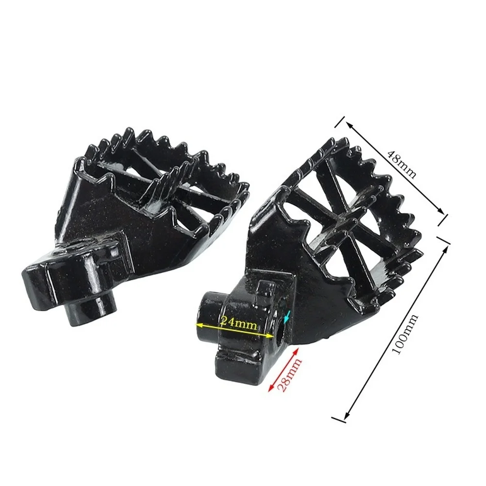 Cast Iron Foot Pegs for 47-49cc For MINI for Off Road Motorcycle Anti Slip Footrest Standard Fit 100mm Black 0.43kg