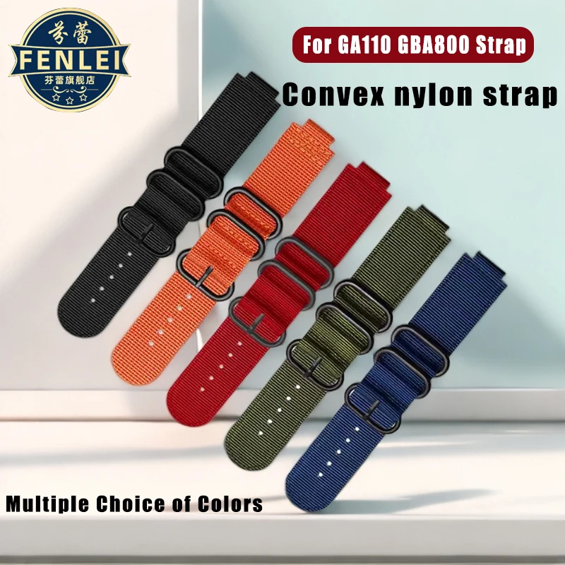 سوار ساعة قماشي محدب معدل للرجال ، سوار نايلون منسوج للرجال ، كاسيو من من من من من من من قماش من قماش من القماش ، هوب ، GA800 ، GA800 ، حزام ، 16