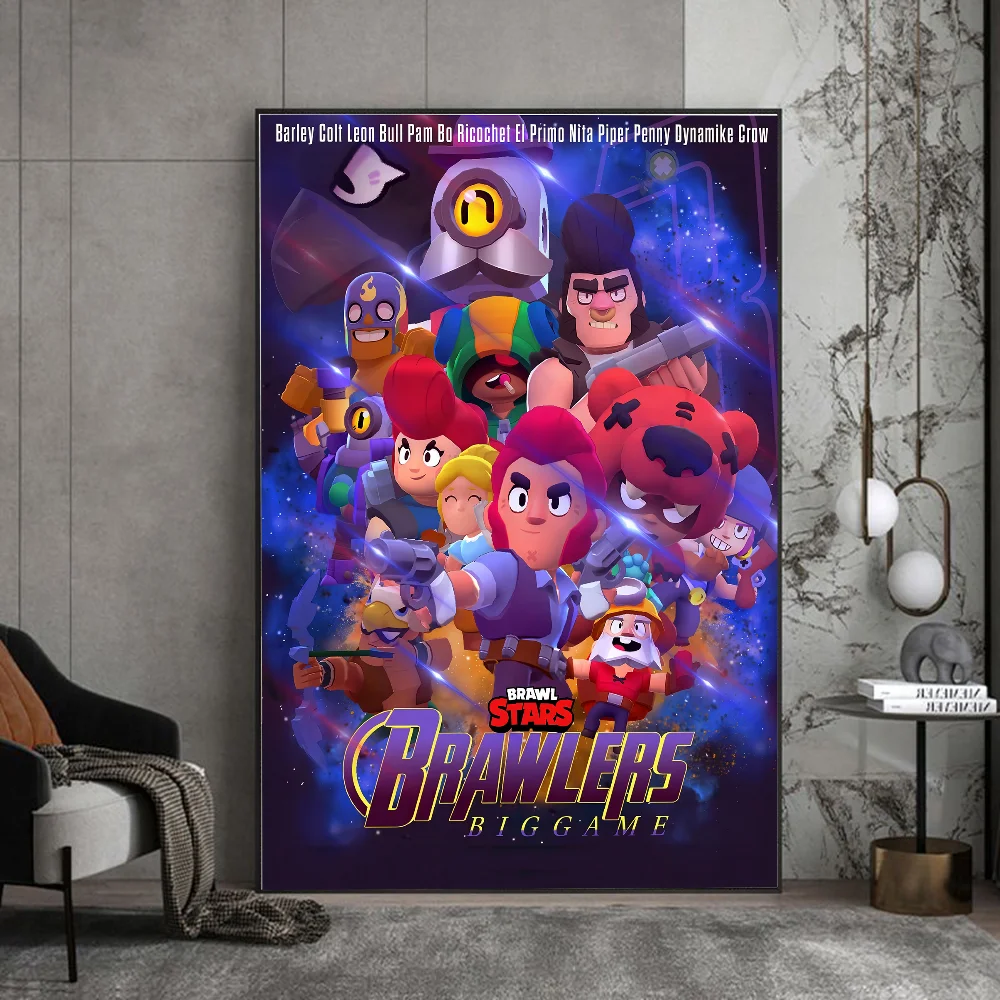 Gioco B-rawl-S-Stars Poster artistico autoadesivo adesivo sbiancante fai da te Room Bar Cafe Wall Decor