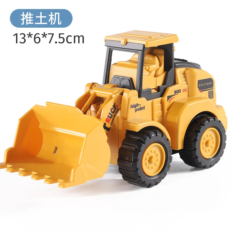 Engineering Vehicle Toys Press Sliding Simulation Excavator Bulldozer Doll Children Model Educational Toy Kids