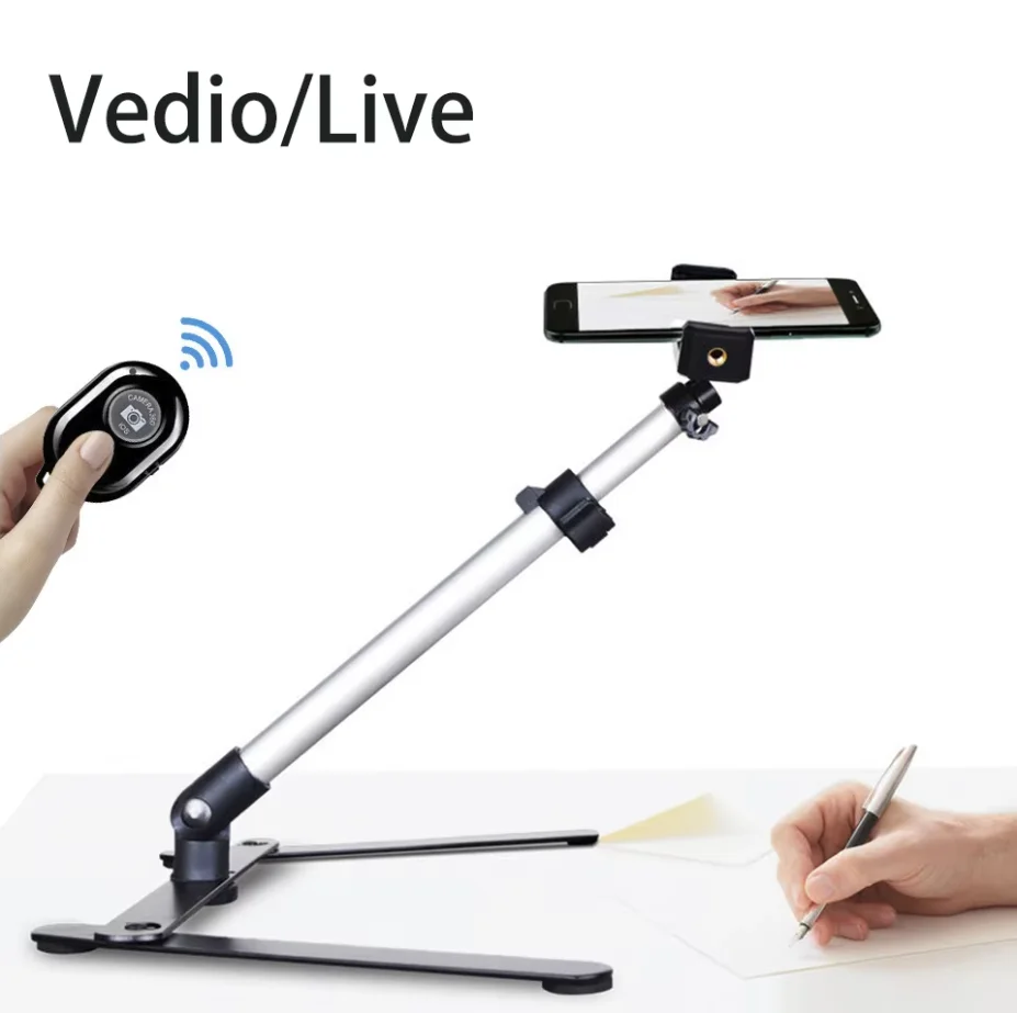 Foldable Desktop Overhead Tripod for Smartphone Bracket Arm With Phone Holder Photography Table Stand Live Photo Video Shooting