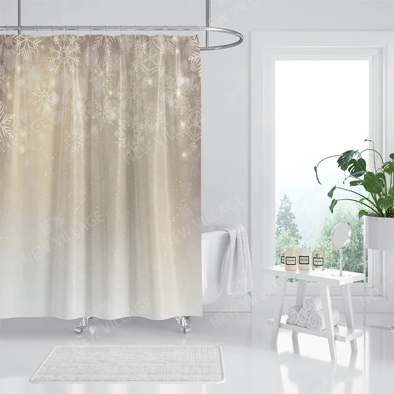 Household waterproof fabric home shower curtain accessories 90x180 shower curtain 240 * 200 Christmas peripheral shower curtain