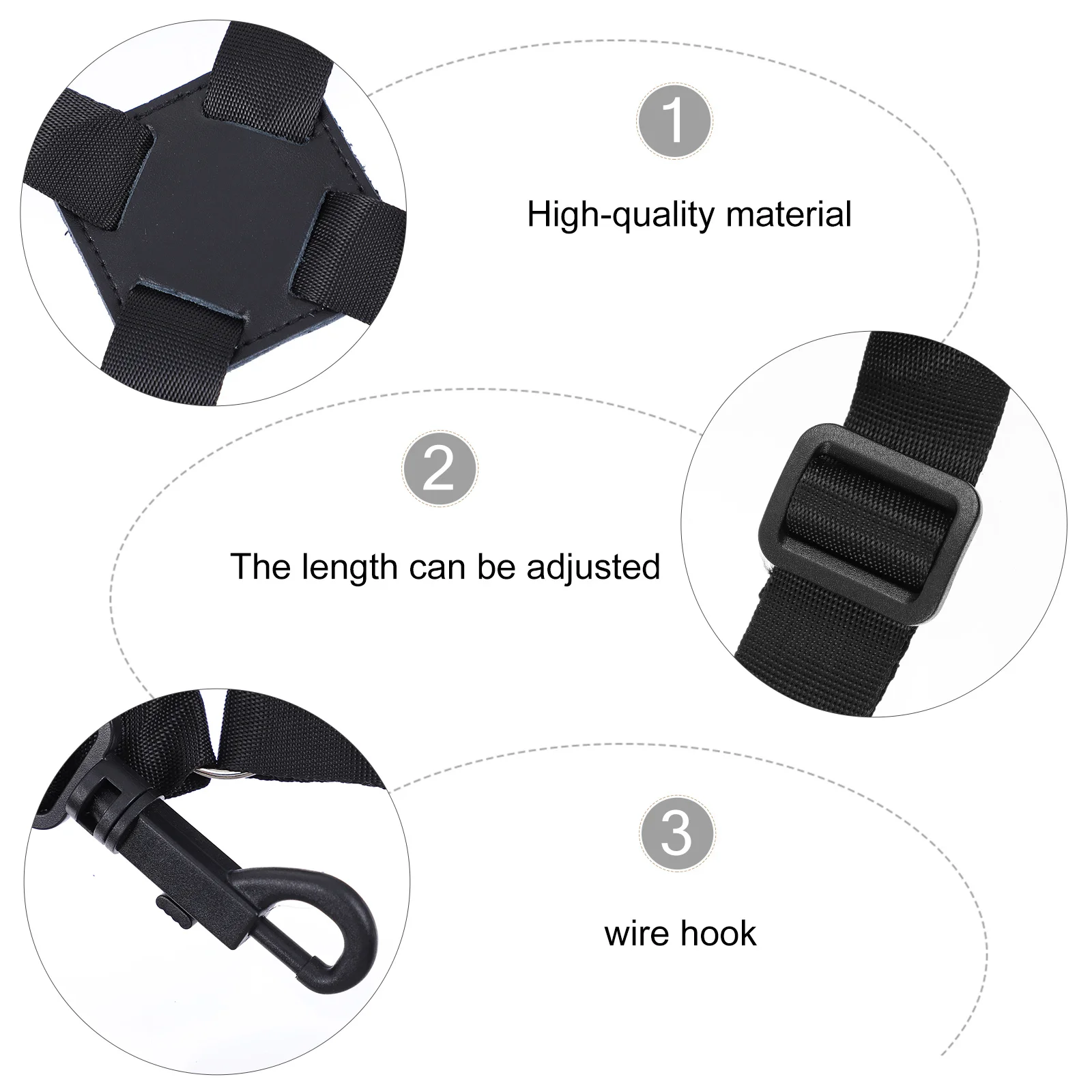 

1Pcs Saxophone Shoulder Strap Black Comfortable Adjustable Sax Belt for Beginners Suitable Height 140-165cm Durable Saxophone