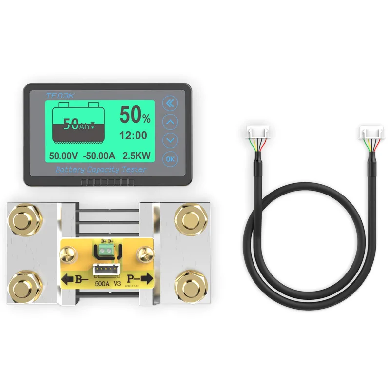 

High-precision battery level display meter, battery monitor, lithium iron phosphate level display, voltage ammeter