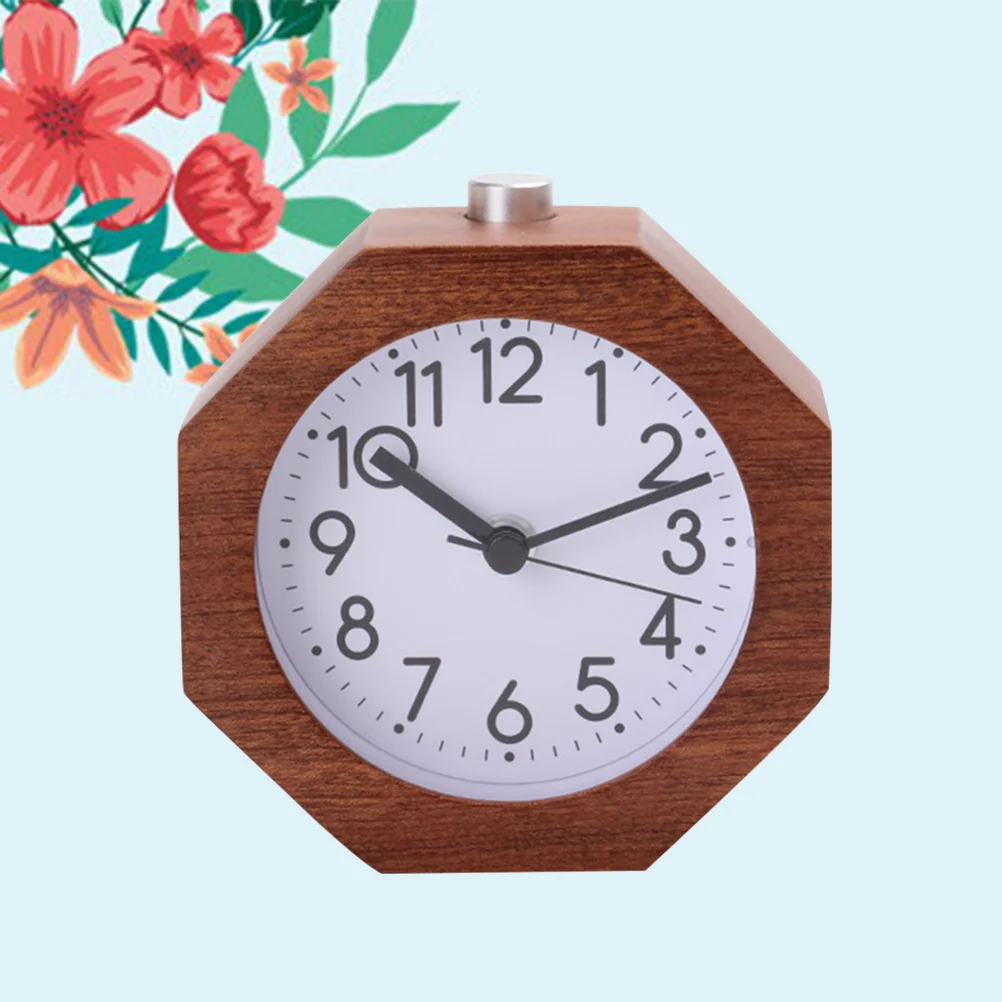 

Creative Beech Material Alarm Clock Wooden Light Student Bedside Office Decor Gift No