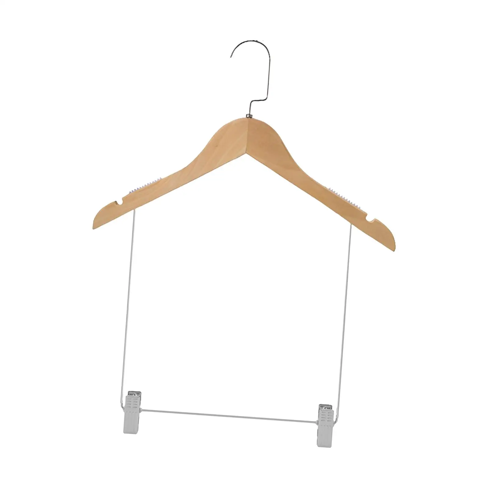 Wooden Suit Hangers Clothes Hanging Rack Dress Skirt Clip Hangers Closet Clothes