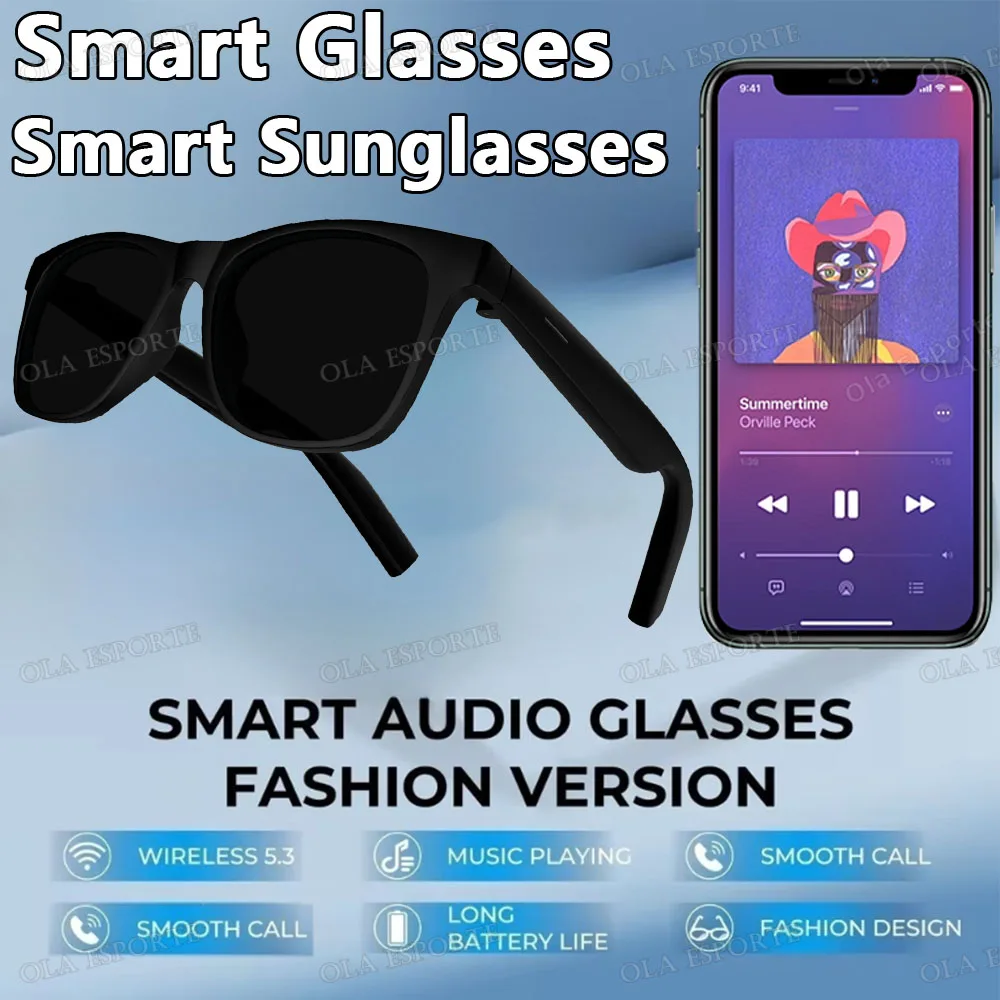 

Bluetooth 5,3 умные очки для спорта и вождения, женские и мужские солнцезащитные очки, уличные Hi-Fi звуковые вызовы, качество музыки, беспроводная Bluetooth-гарнитура