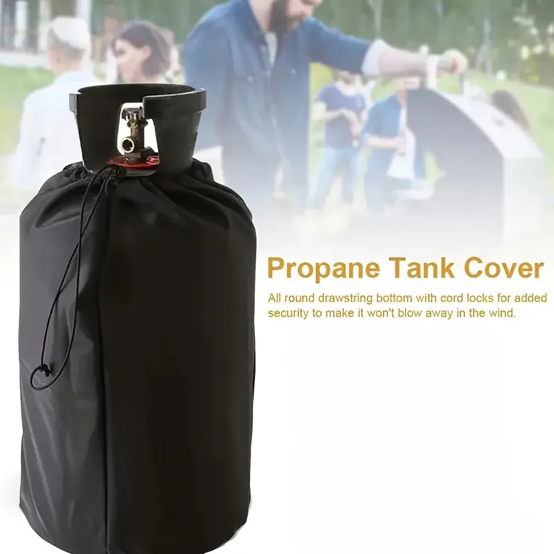 Black Oxford Cloth Gas Tank Cover, Outdoor Small Propane Tank Protective Cover, Household Goods, Barbecue Additions