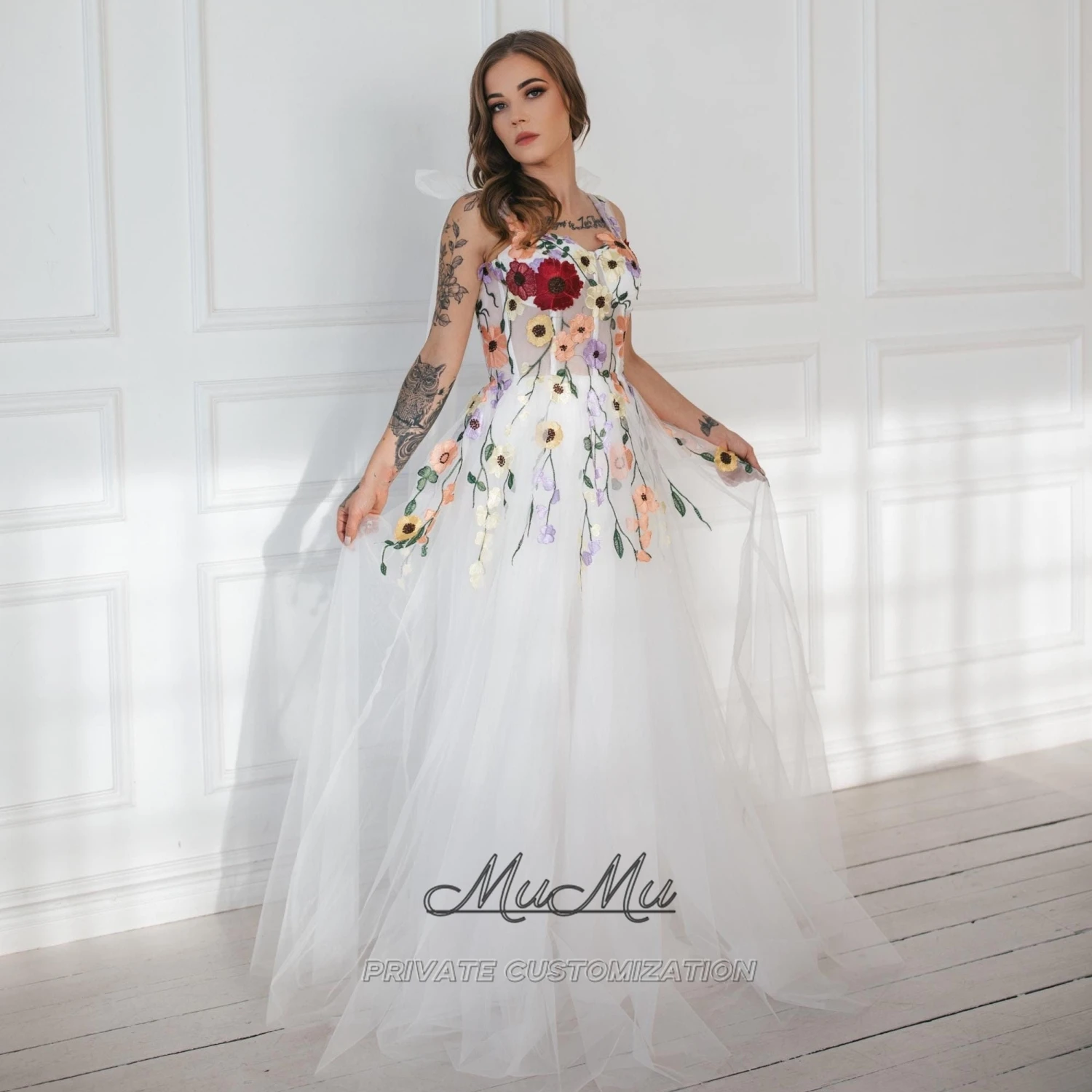 

MuMu Customized Elegant Evening Dress Prom Dresses Wedding Guest dresses Bridal Wedding Party white Civil Wedding Dresses فساتين