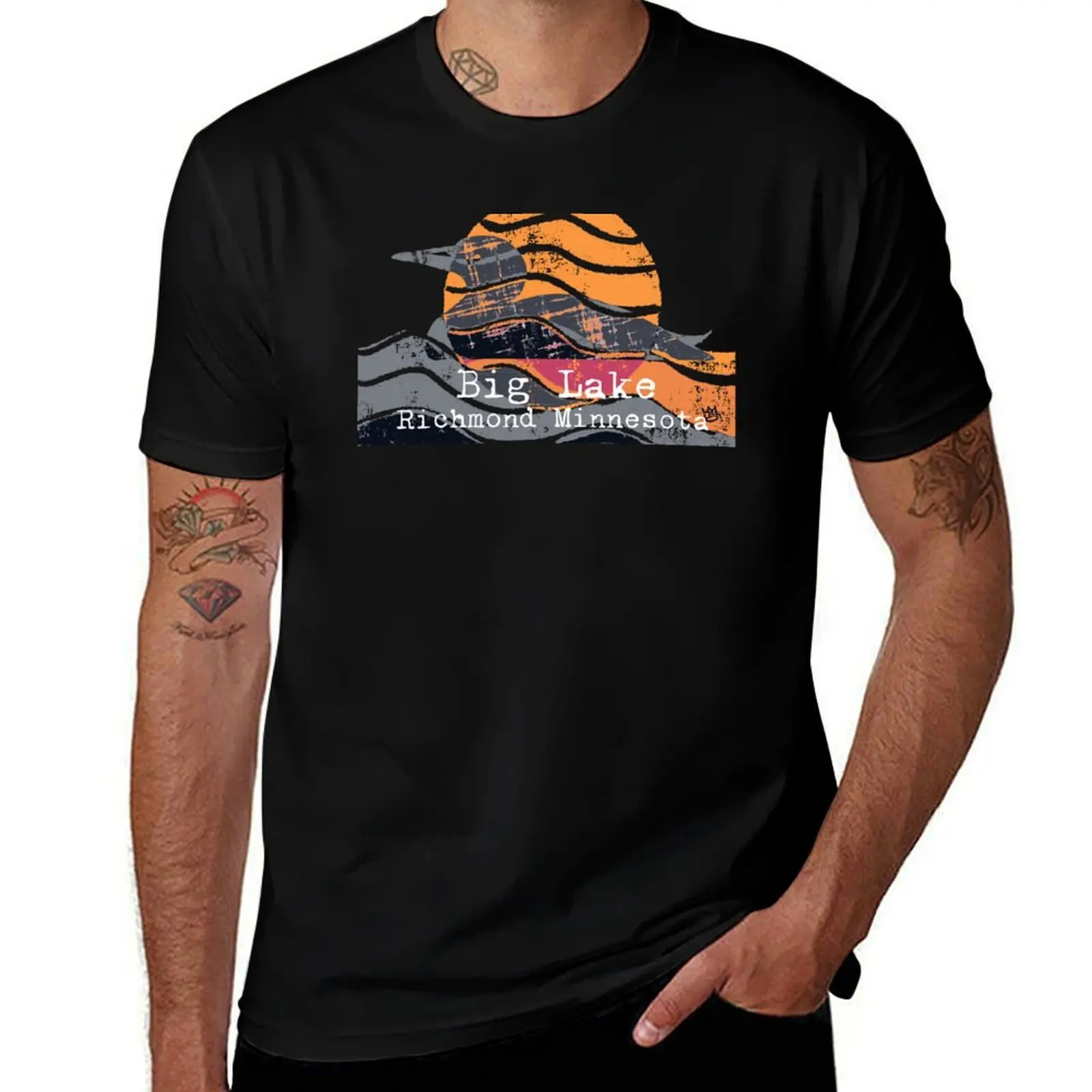 

Hello summer sunset big lake T-Shirt new edition luxury t-shirt custom t shirt Men's t-shirt