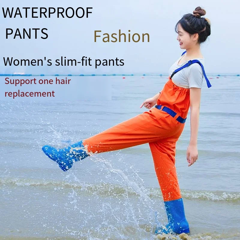 Lure Wading Pants for Lady, River Lake Fishing Waders, Travel Sea, Outdoor Waterproof Overalls,Breathable Comfort,Pink and Green