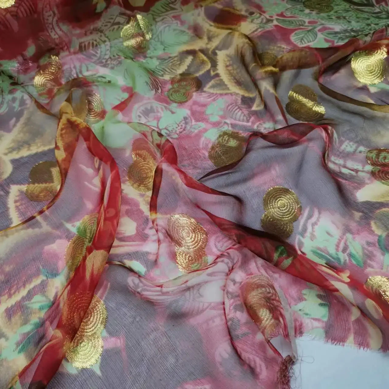 New Gold Lurex Mulberry Silk Somali Dirac Metallic Jacquard Ombre Silk With Saree Dress Tissue