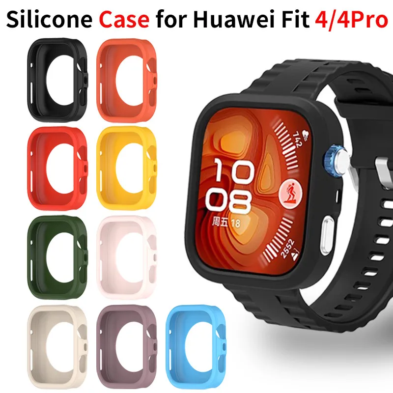 Soft Silicone Case for Huawei Watch Fit 4 4Pro Smart Watch Bumper Protector for Huawei Fit4 Pro Hollow Shell Accessoies