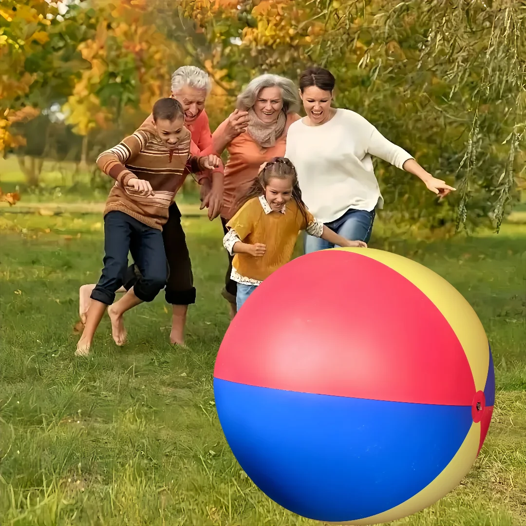 Novo ao ar livre gmaes brinquedos divertidos gigante bola de praia ao ar livre colorido pvc bola inflável para jogos de gramado diversão escolar atividades familiares