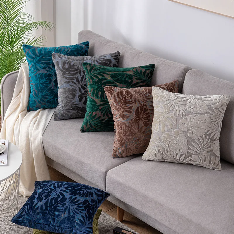 45x45/50x50cm Maple Leaf Cushion Cover Pillow Covers Decorative Cut Velvet Pillow Case for Sofa Bed Living Room Home Decor