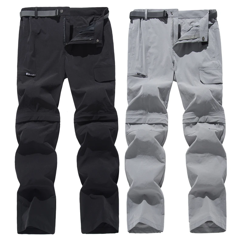 Outdoor Sports Casual Quick Drying Pants Men Elastic Detachable Removable Into Shorts Camping Hiking Mountaineering Cargo Pants