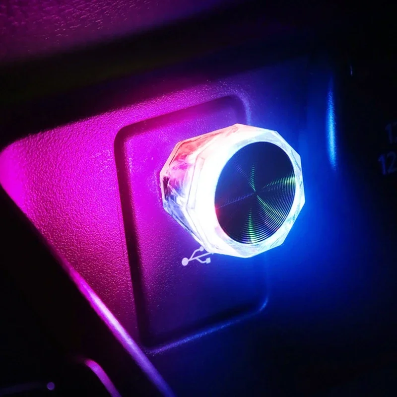 Mini USB Lamp 5V LED Night Light Colorful Light Car Atmosphere Decoration LED Lamp Night Light Mobile Power Charging Lighting