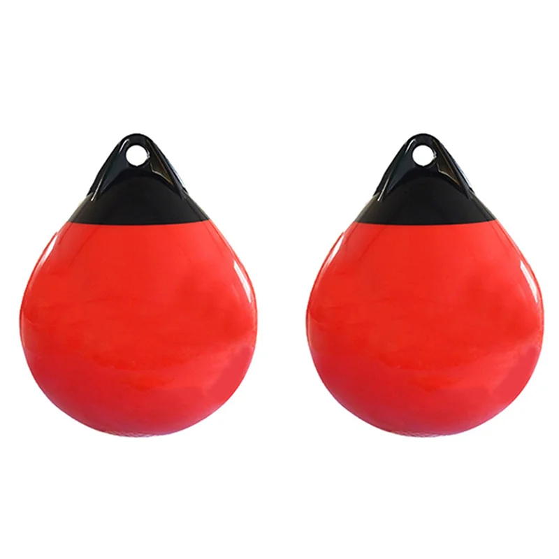 

B72A 2X Heavy Duty PVC Boat Fenders Ball Round Anchor Buoy Dock Bumper Ball Inflatable Protection Marine Mooring Buoy Red