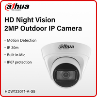 Dahua 1080P Outdoor Surveillance Camera HDW1230T1-A-S5 Smart 2MP Motion detection Mini Monitor Webcam With Microphone PoE RJ45
