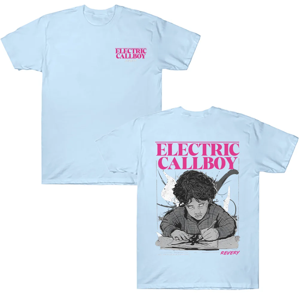 Callboy elétrico revery pintura t-shirts moda impressão topo tshirt verão nova luz e fina das mulheres dos homens camiseta de manga curta algodão