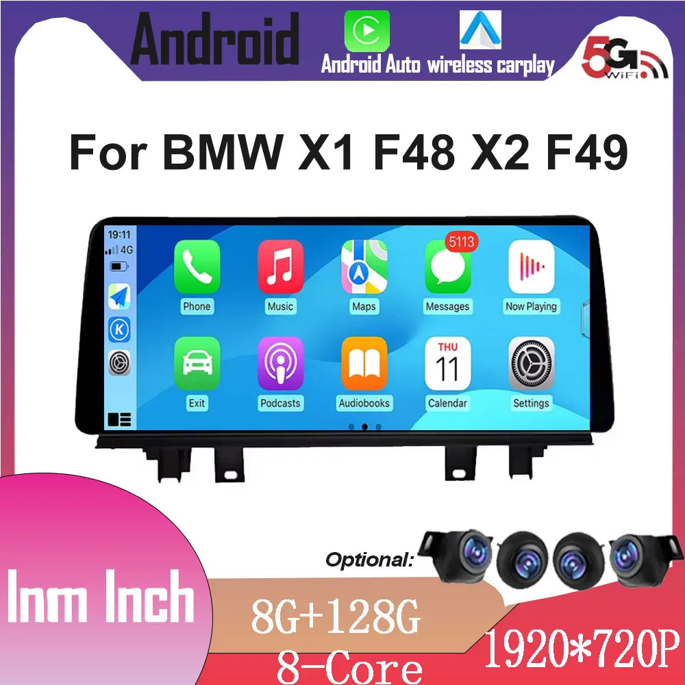 Android Auto For BMW X1 F48 X2 F49 (2016- 2017) NBT&EVO System 2018 -2020 Car Radio GPS Navigation Multimedia Video Carplay