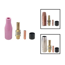 4Pcs 15AK MIG Welding Torch Consumables 0.8/1.0/1.2mm Gas Ceramic Nozzle Tip Holder Contact Tips Insulating sleeve MAG