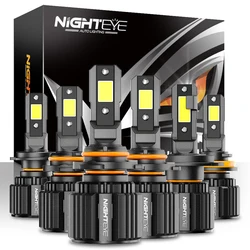 NIGHTEYE LED Canbus 자동차 헤드라이트 전구, 자동차 램프, 30000LM, H4, HB3, 9005, HB4, 9006, H11, H8, H9, 9012 LED 조명, 6500K, 화이트, 12V, 72W