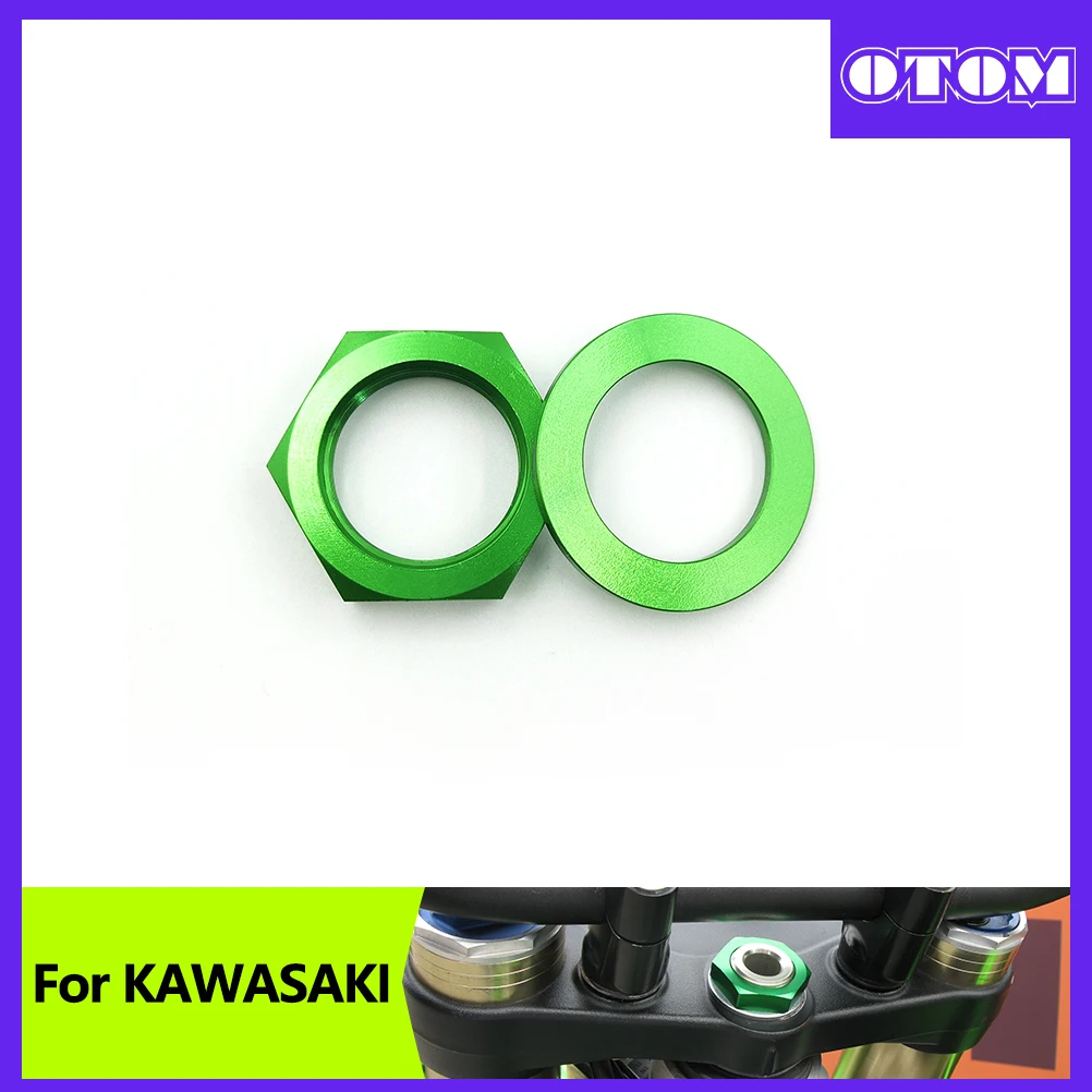 Motorcycle Steering Stem Nut Gasket M24xP1.5  Triple Tree Clamps Bolt Screw For KAWASAKI KX KXF KLX 125 250 450 Motocross Parts