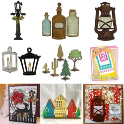 Latarnia uliczna/rustyczna wisząca latarnia aptekarskie butelki wiejski krajobraz metalowa matryca do wycinania dla majsterkowiczów Scrapbooking tworzenie kartek