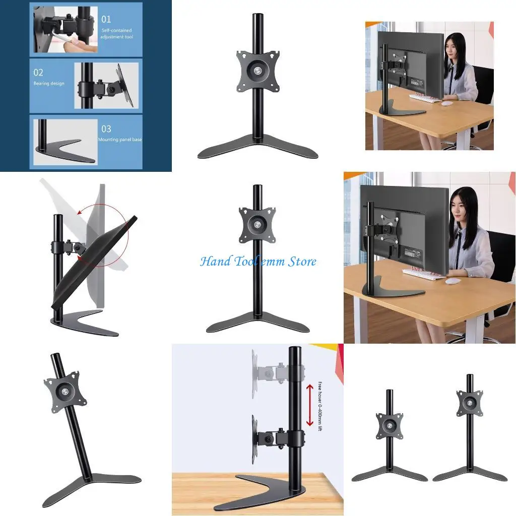 

H37F Swivels and Tilt Monitors Mount for 14 to 39inch Screens with Heavy Duty Base