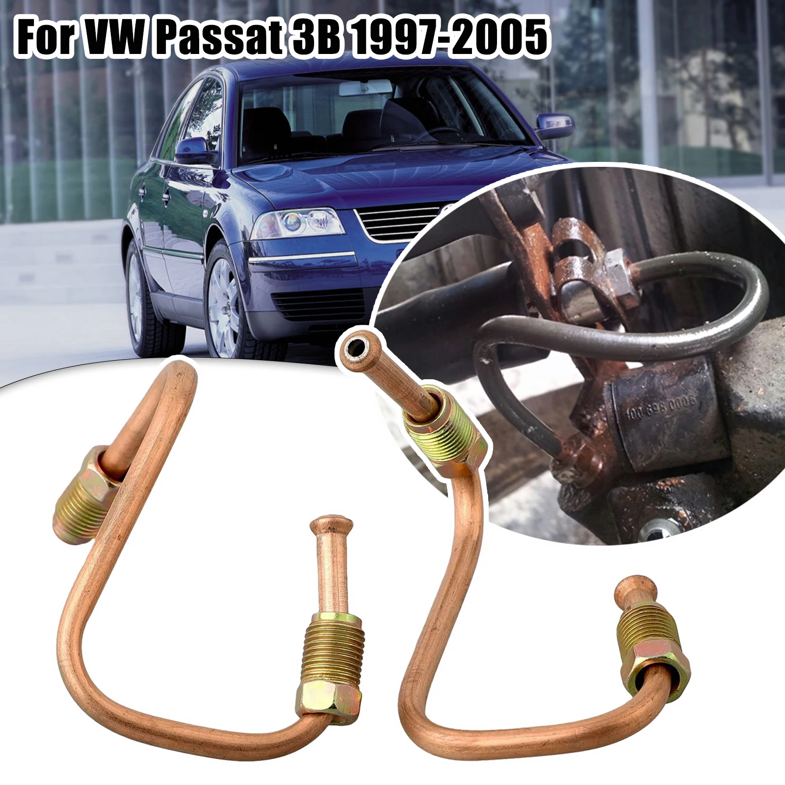 

For VW Passat 3B Pair Brake Hydraulic Line Pipe Hose Caliper Copper Front Left Right Replacement Parts 1997 1998 1999 2000- 2005