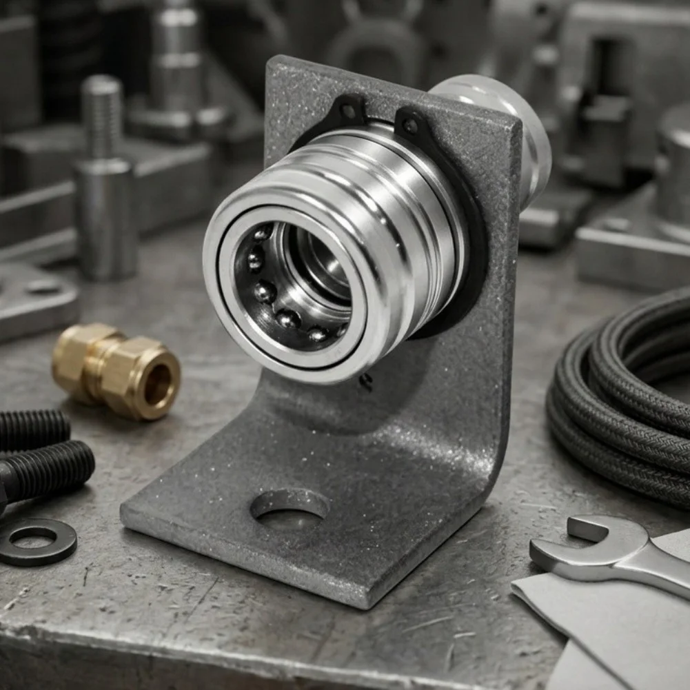 1/2in NPT TL39B-1 Hydraulic Coupler with Push Pull Locking Sleeve and Breakaway Bracket for Agricultural Equipment