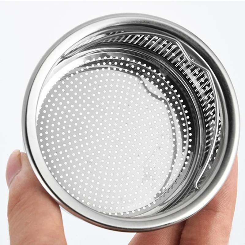 Kitchen Sink Strainer Plug Dense Hole Water Basin Sink Drain Filter Basket with Handle Draine Accessories 304 Stainless Steel