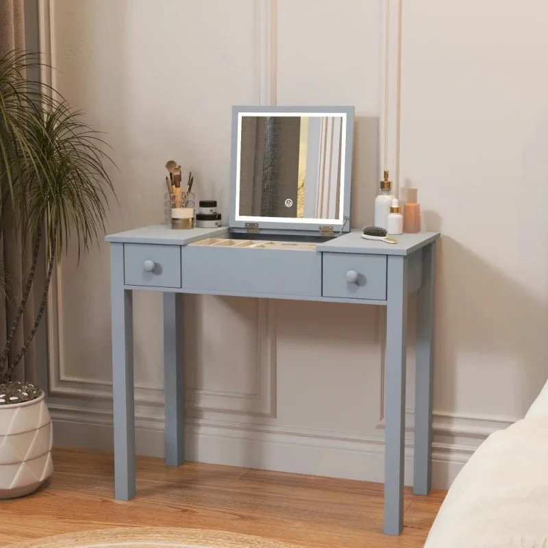 ماكياج الغرور مكتب مضيئة ماكياج خلع الملابس الجدول مع البراز حقيبة كتف خمر الأثاث الغرور للنساء أدوات الزينة اللباس