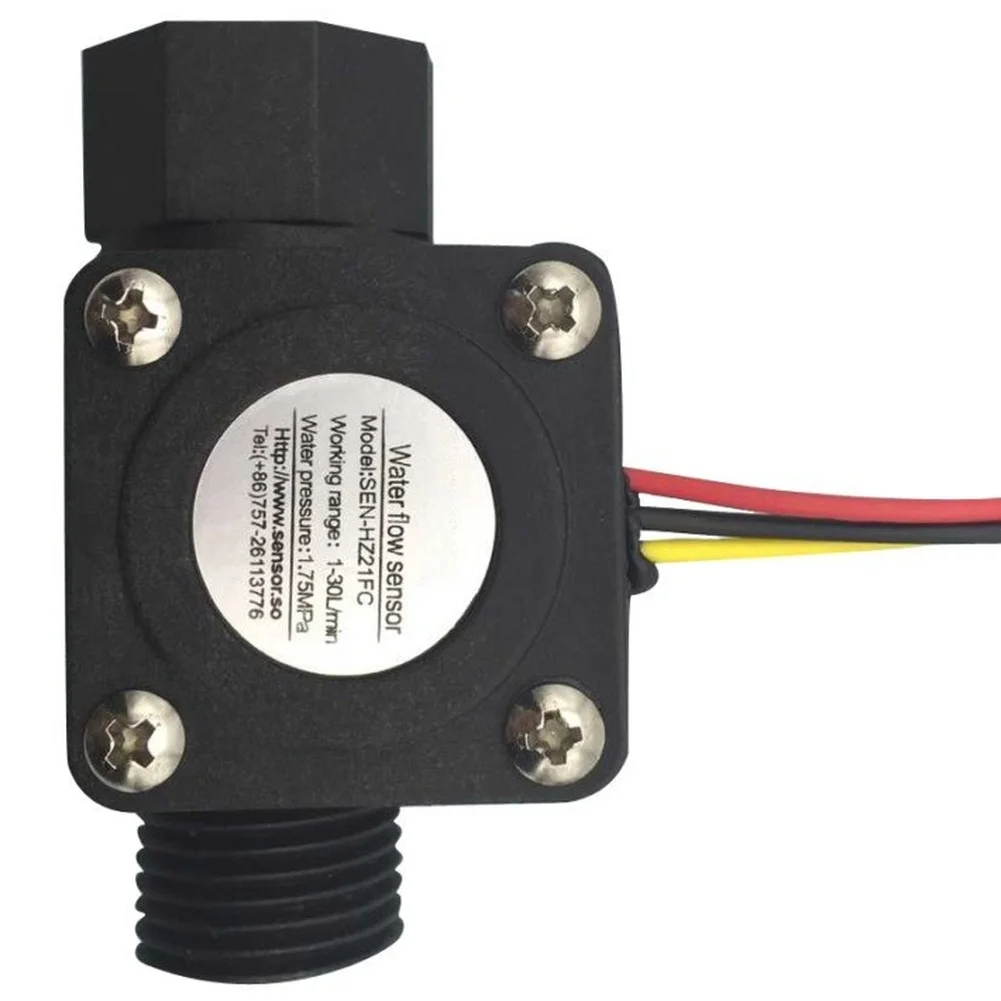DC5V Water Flow Sensor Nylon Turbine 1-30L/min 1.75MPa Max Pressure for Instant Water Heater and Steam Equipment