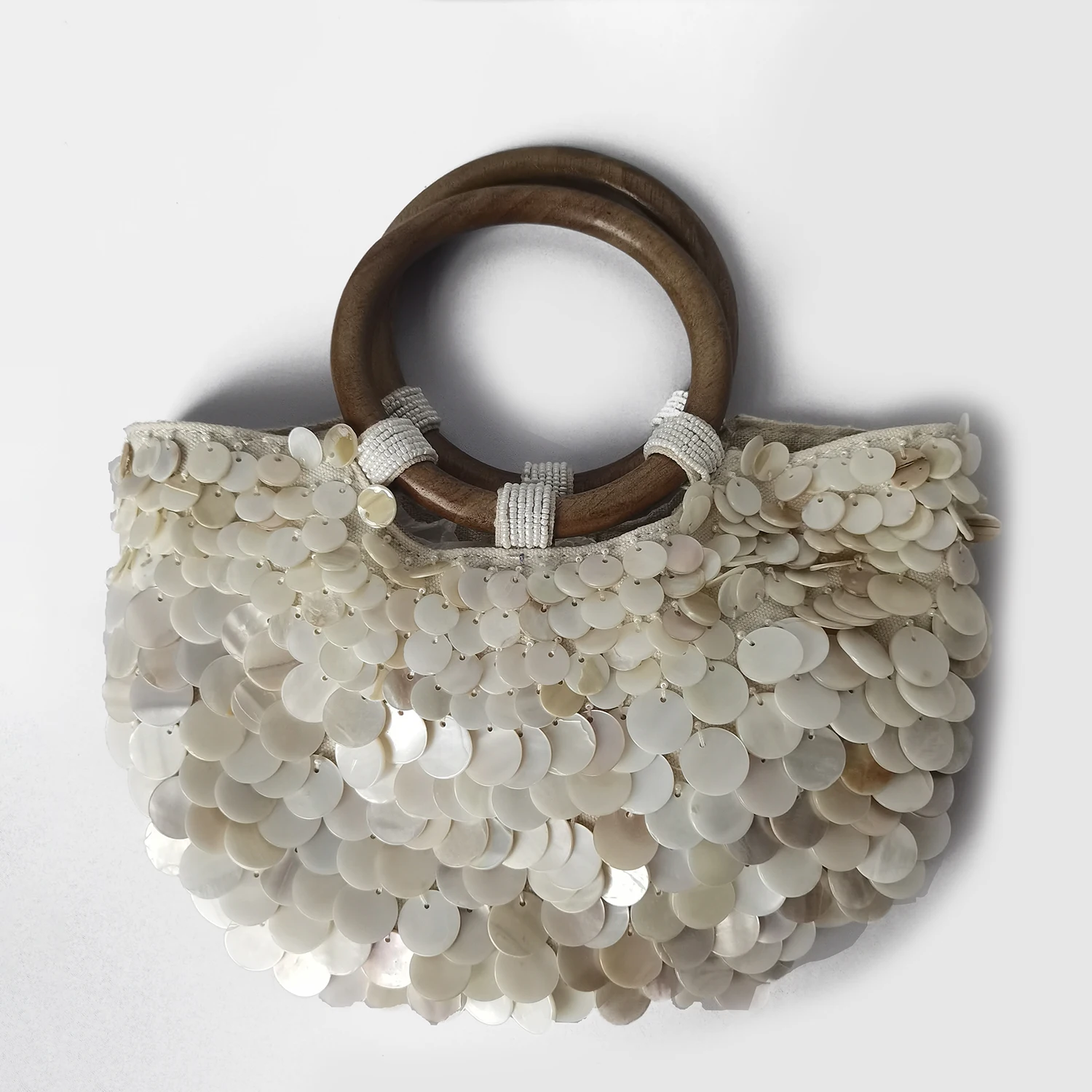 

New high-end pure handmade natural shell bag fairy handbag women's bag niche subsourcing personalized trendy bag double-sided