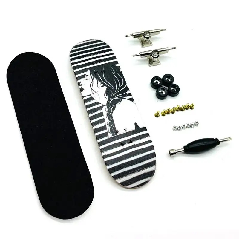 32 มม.Fingerboard สเก็ตบอร์ดไม้ Fingerboard ของเล่น Professional Stents Finger Skate ชุดเด็กแปลกใหม่คริสต์มาสของขวัญ