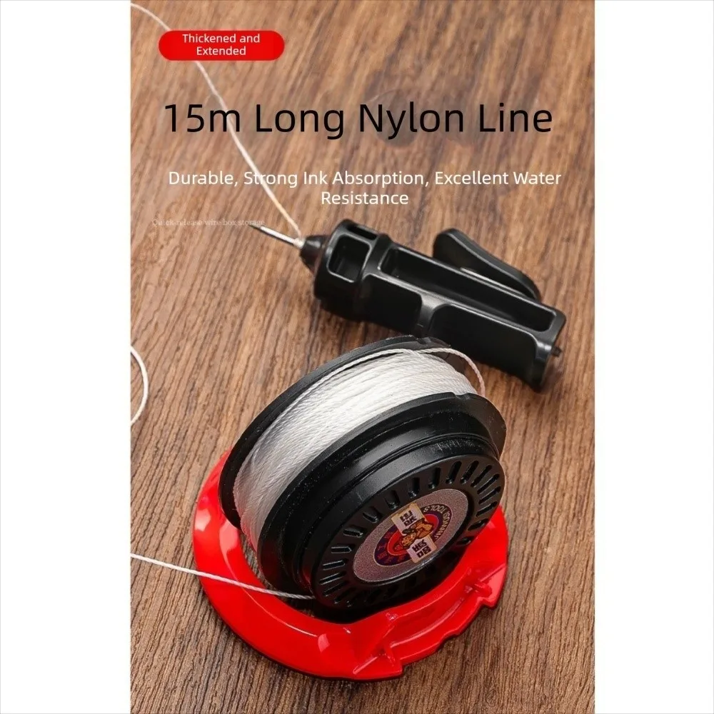Adjustable Automatic Plastic Carpenter Ink Marker with Rolling Line Durable Woodworking Measuring Tools 15M Self-Propelling