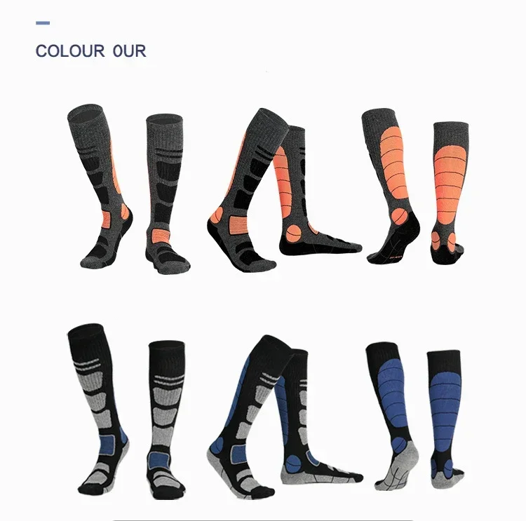 

One Pair Ski Sock Thicker Sports Soft Thicken Cotton Winter Men Women Snowboard Cycling Soccer Sock High Elastic Thermal Socks