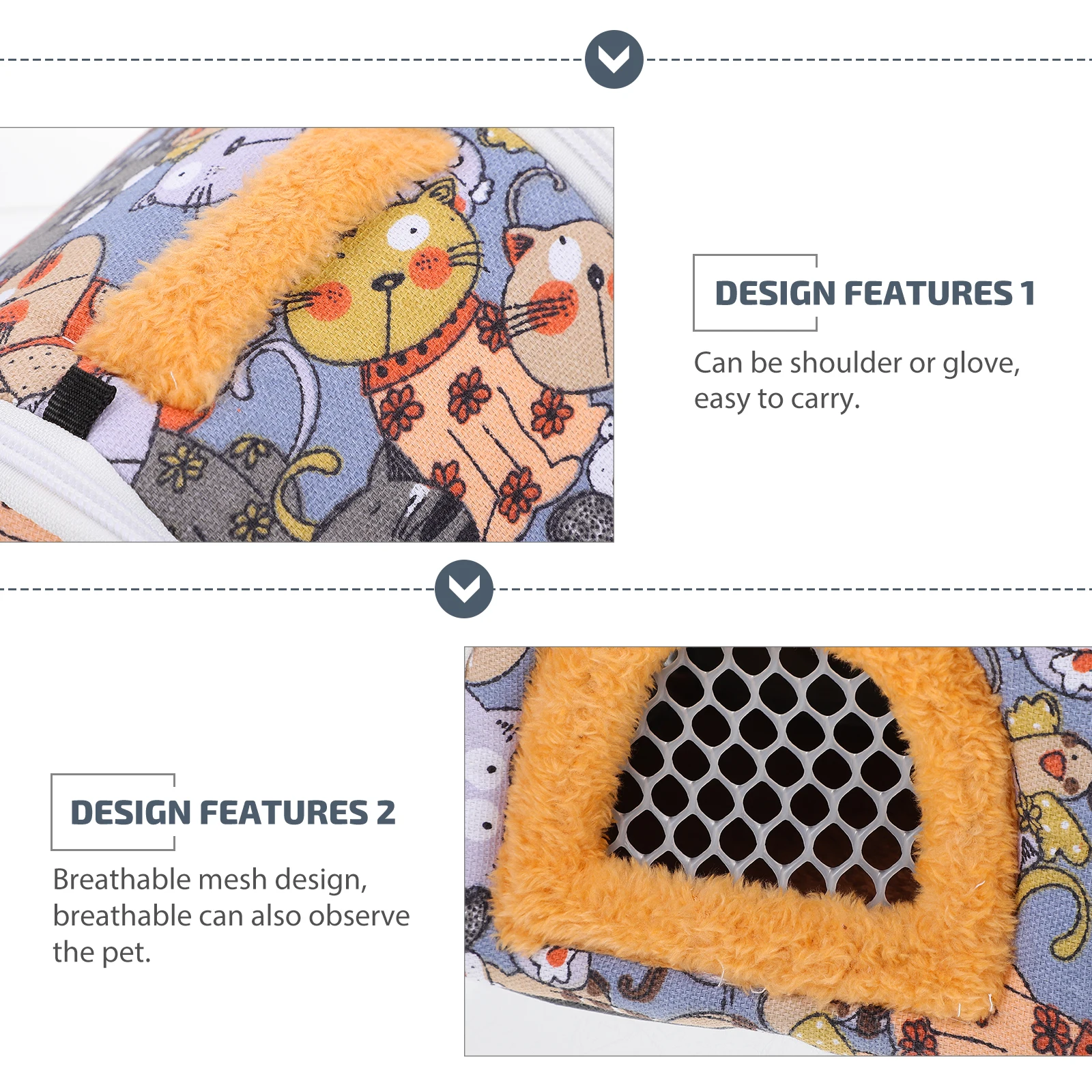 

Animal Pattern Backpack Portable Pet Carrier Bag Hamster Carrying Pouch Outgoing Outdoor Transport Travel