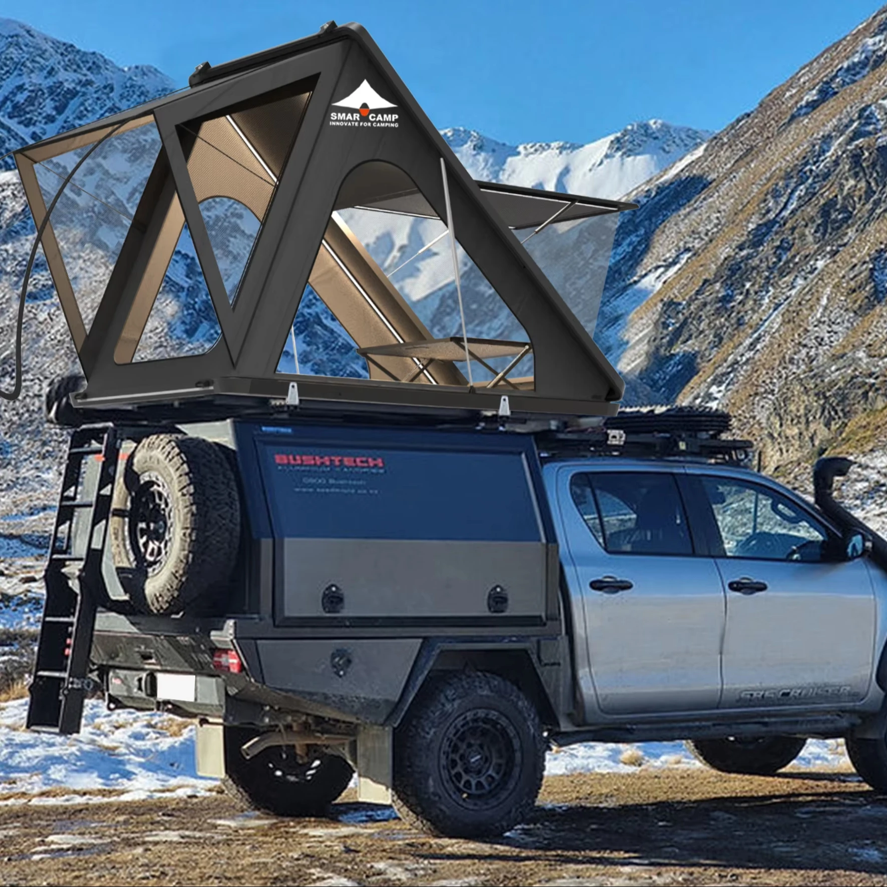Pop-up Hard Shell Vehicle Tents Samrcamp Aluminum Hard Shell Roof Top Tent