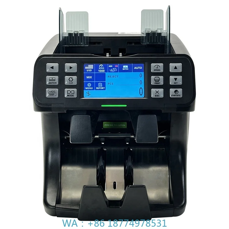 

Cash Bill Banknote Detector with Mix Denomination XD-450P 2CIS Multi Money Counter Machine Install up to 30 Currencies