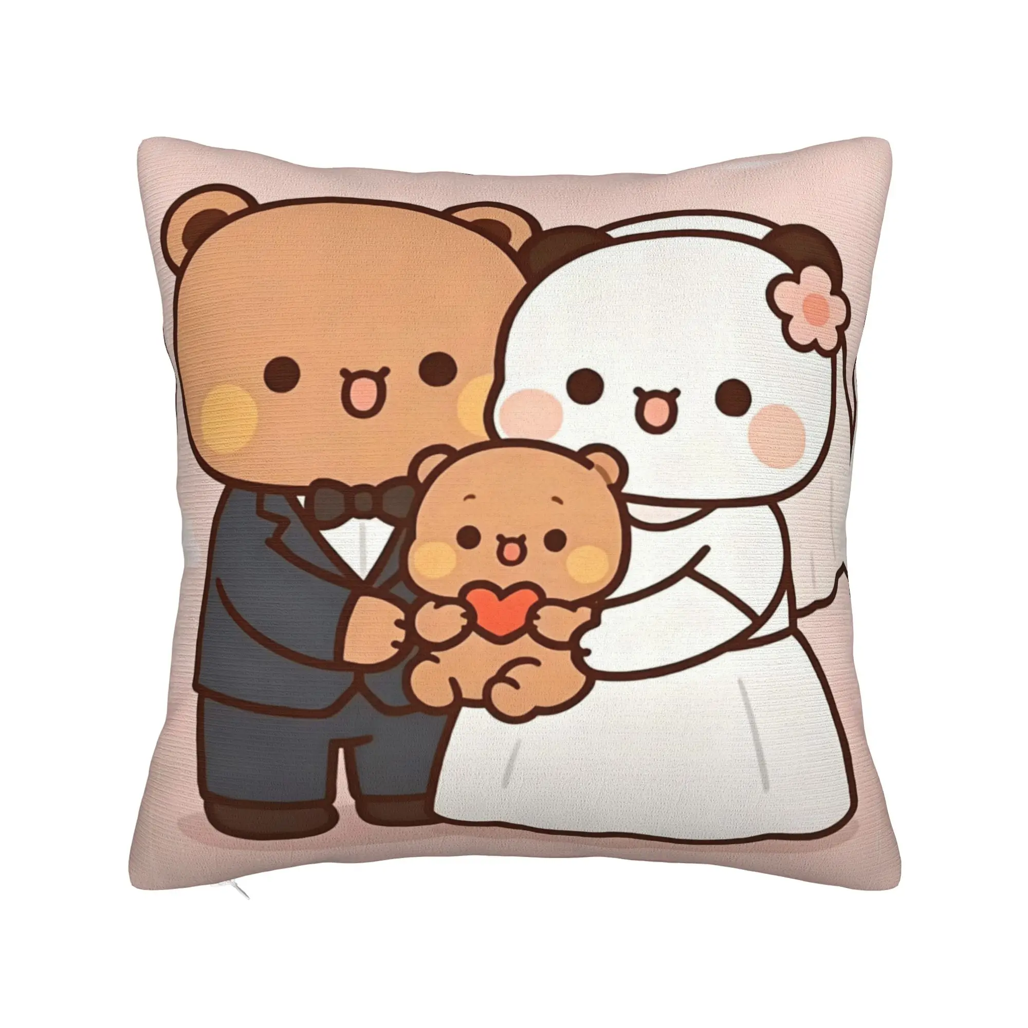 Marriage Panda Bubu Dudu Pillowcase Polyester Cushion Cover Decor  Throw Pillow Case Cover Home Square 45X45cm