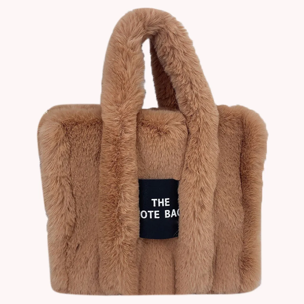 Fashion Women Handbag Autumn Winter Faux Fur Fluffy Handbags Soft Plush Designer Ladies Girl Shopper Purses for Travel Shopping