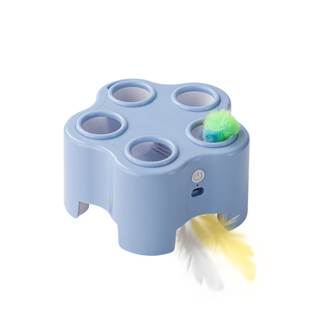Simulation Whack Mole Cat Toy Auto Pop Up Funny Electric Cat Toy Interactive Rechargeable Cat Entertainment Toy Kitten Training