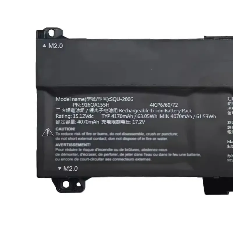 Imagem -03 - Ugb-nova Bateria do Portátil para Hasee S8d6 Z7d6 Z8d6 Z8d6 916qa155h 4icp6 60 72 4070mah 15.12v 67.53wh