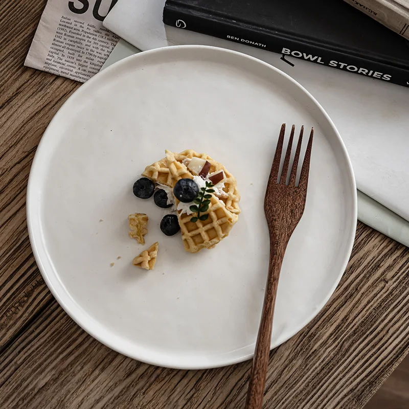 

Роскошная матовая керамическая обеденная тарелка в стиле ретро, тарелка для салата и стейка для домашнего использования