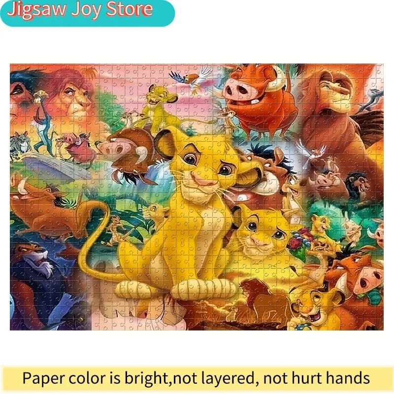 

Lion King Simba, Pumbaa, Scar | Wall-Hanging Cartoon Animal Puzzle, Cardboard, Mixed Colors, Intermediate Skill Level, Ideal