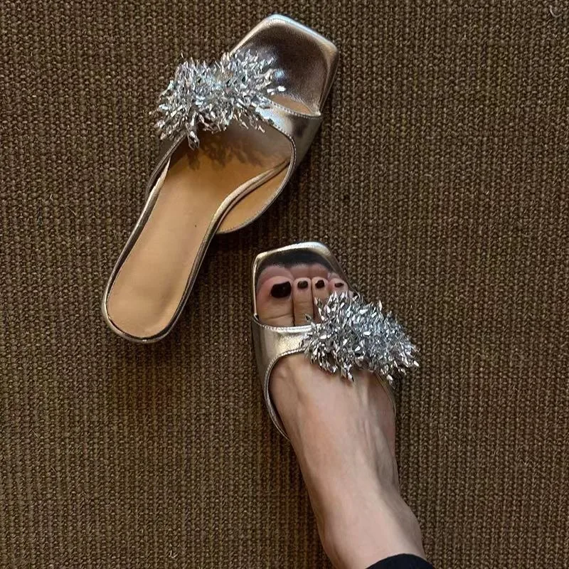 النساء الصنادل الصيف صنادل مماشي للموضة ساحة تو أحذية النساء سلسلة الخرز عالية الكعب الصنادل البوهيمية السيدات Zapatos De Mujer #5